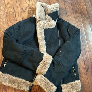 Abercrombie kids fur jacket size 11/12